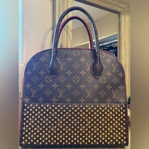 Louis Vuitton Louboutin Red Monogram Pony Shopping Bag with Dust cover